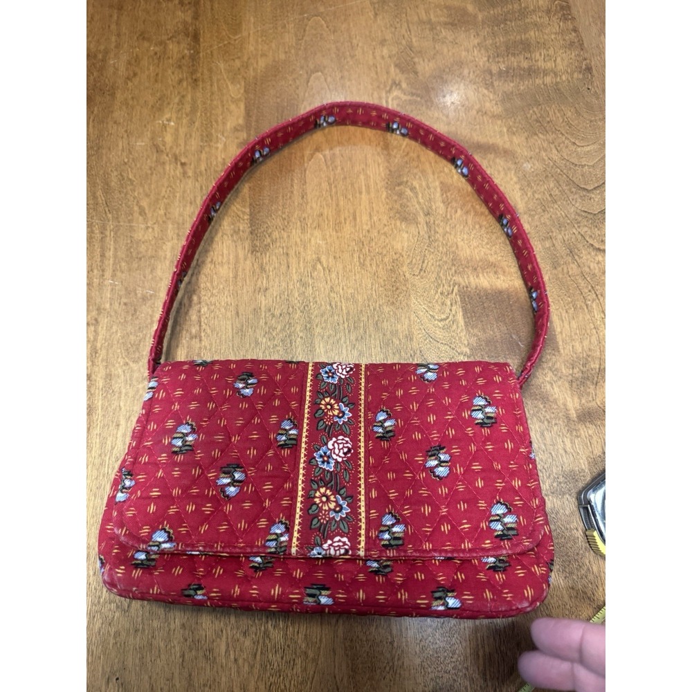 Vera Bradley Provincial Red Floral Shoulder Bag Retired - Picture 2 of 6